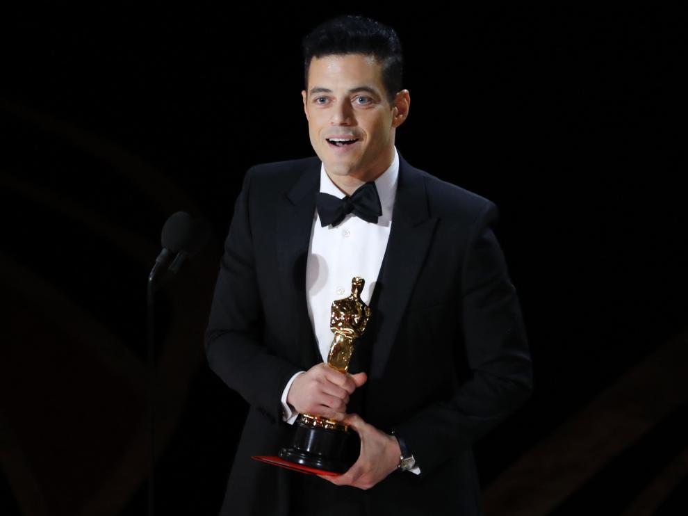 Rami Malek durante su discurso.