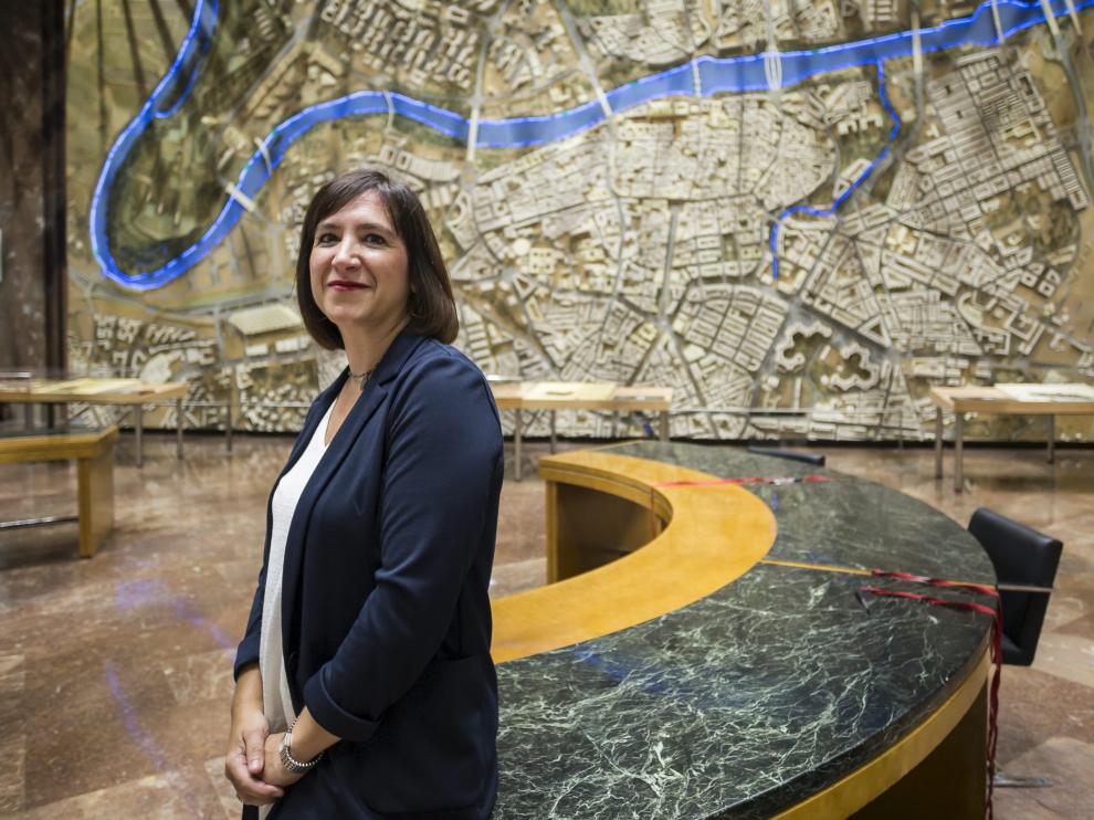 Sara Fernández, en el Ayuntamiento de Zaragoza
