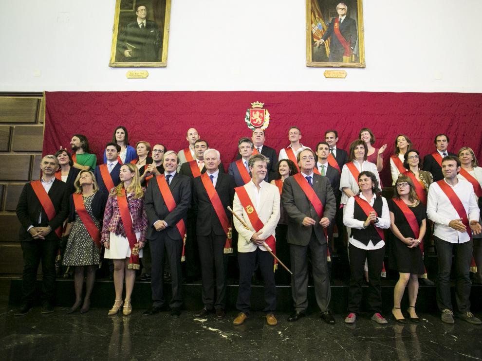 Corporación del Ayuntamiento de Zaragoza en junio de 2015.