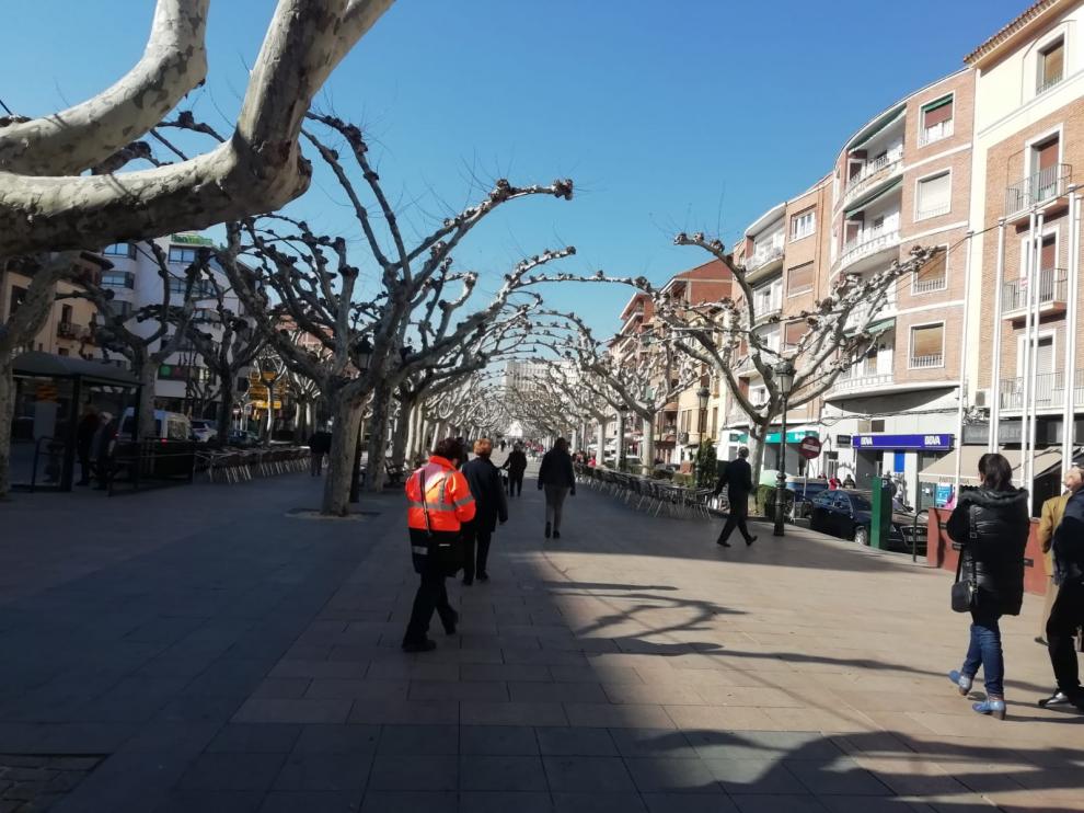 Estado que presenta el paseo Cortes de Aragón de Calatayud.