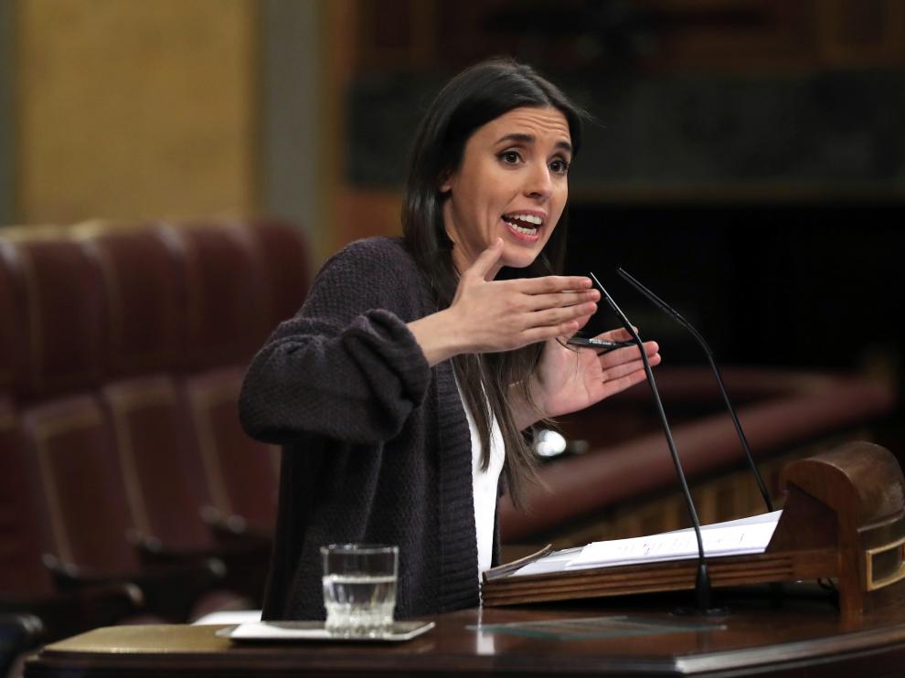 La portavoz de Unidos Podemos en el Congreso, Irene Montero.