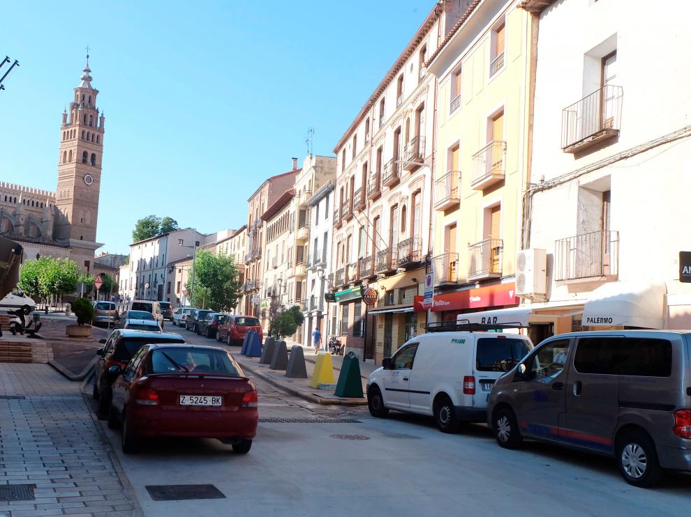 Tramo en el que se actuará, con la catedral de Tarazona al fondo.