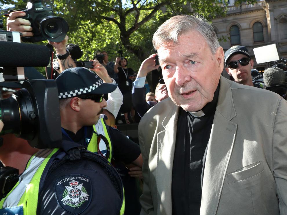 El Cardenal George Pell a su llegada al tribunal del condado en Melbourne, Australia.