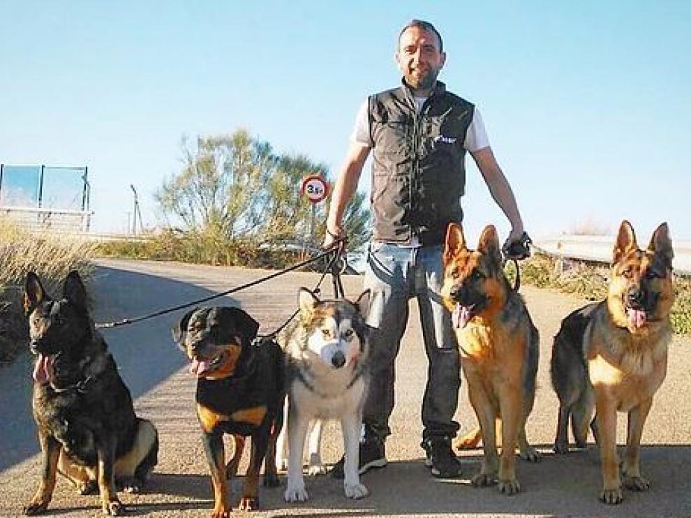 El educador canino Javier de Vera ejerce su profesión en La Almunia.