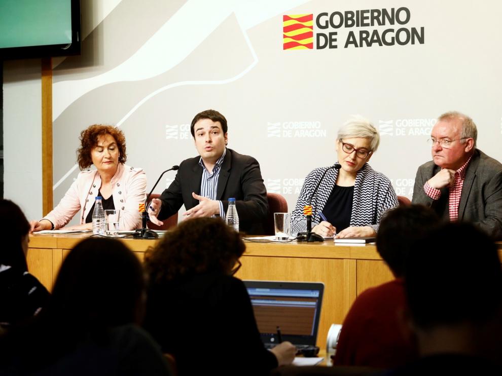 Un momento de la rueda de prensa de presentación de la campaña de escolarización este pasado miércoles.
