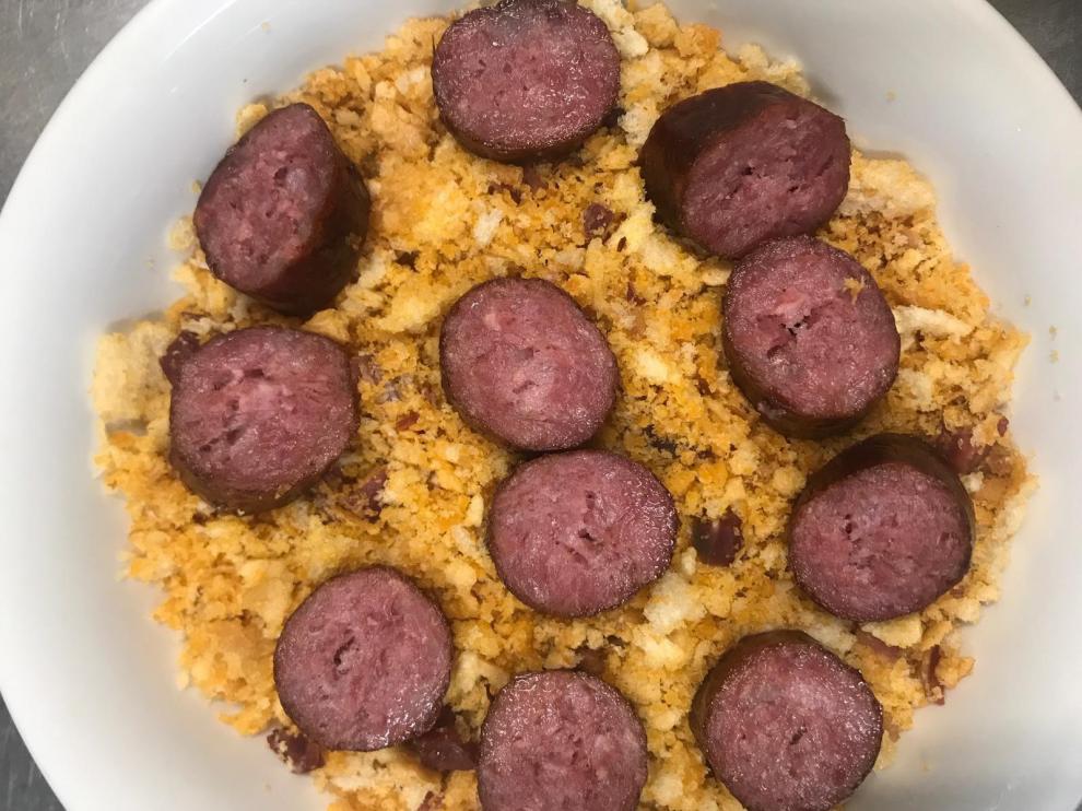 Las migas con longaniza de La Miguería, en El Tubo, son muy demandadas por los clientes.