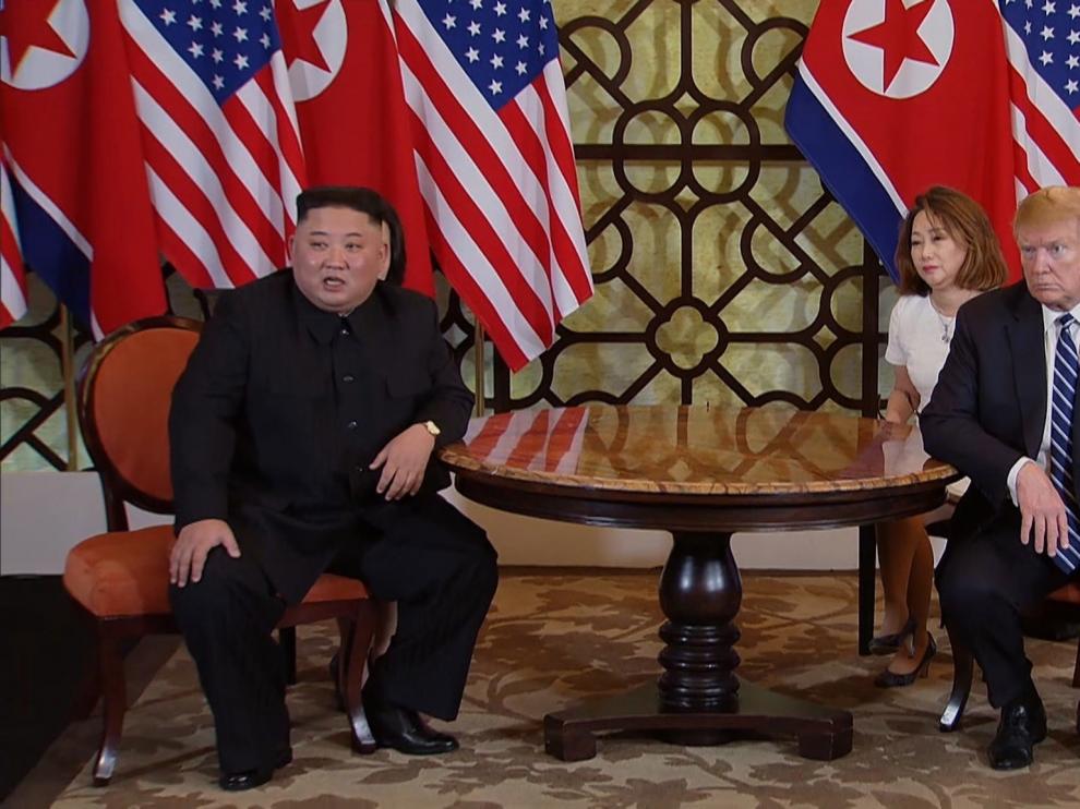Encuentro entre Trump y Kim Jong-Un en Hánoi.