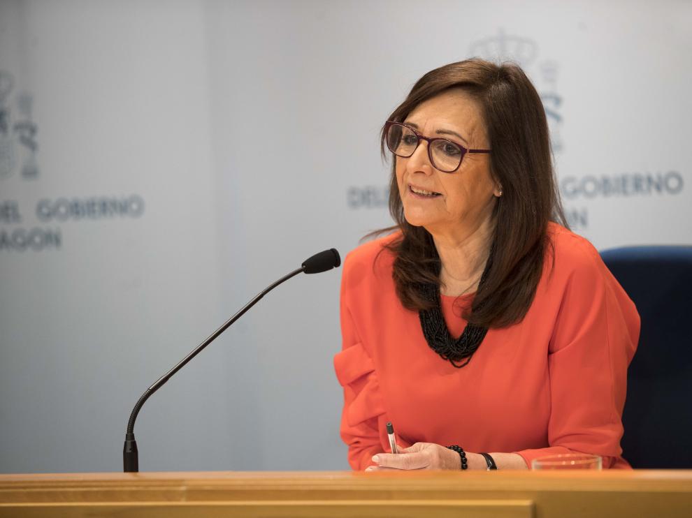 Carmen Sánchez, delegada del Gobierno en Aragón, este viernes.