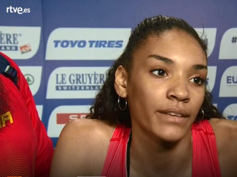 Salma Paralluelo tras su debut en el Europeo de Glasgow.