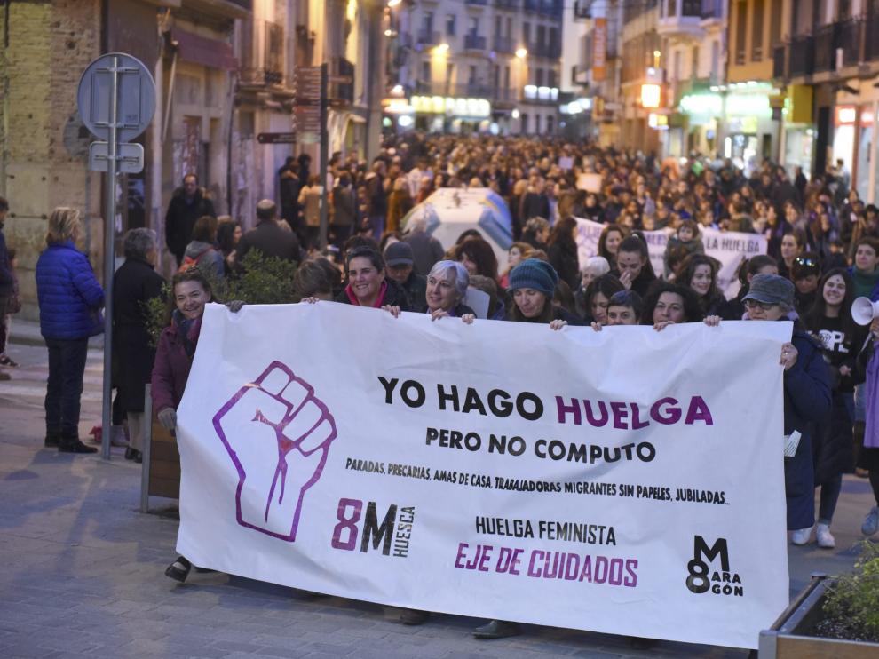 Manifestación del 8M del año pasado en Huesca