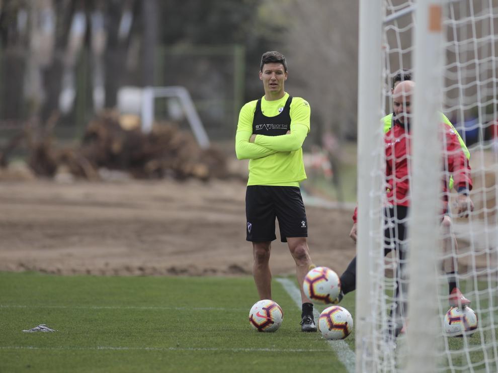 Damián Musto, jugador de la SD Huesca
