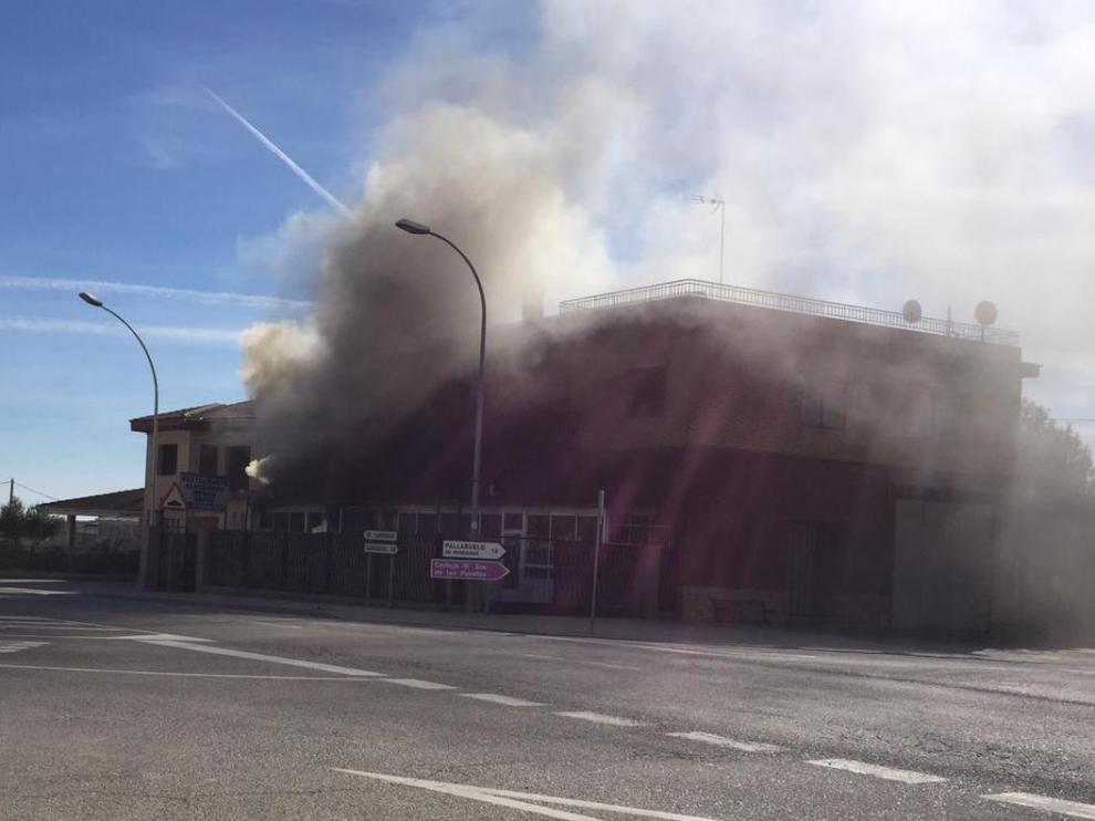 Incendio en un bar de Lanaja, en Huesca.