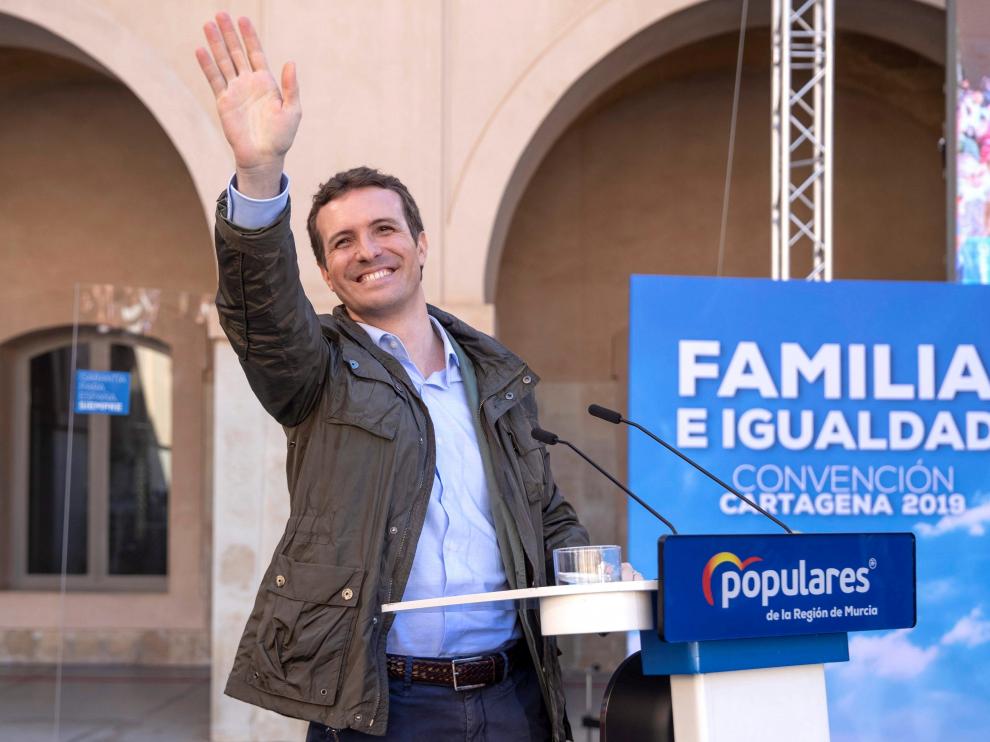Pablo Casado en un acto en Cartagena.