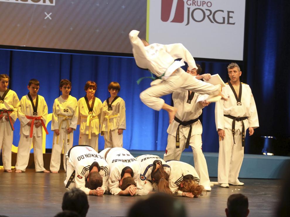 Exhibición de taekwondo en la Gala del Deporte Aragonés del año pasado.