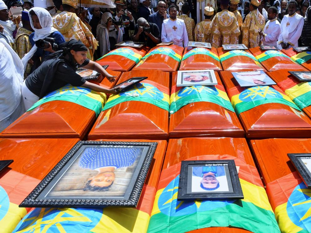 Funeral simbólico celebrado este domingo en memoria de las víctimas etíopes del Boeing 737 8 MAX.
