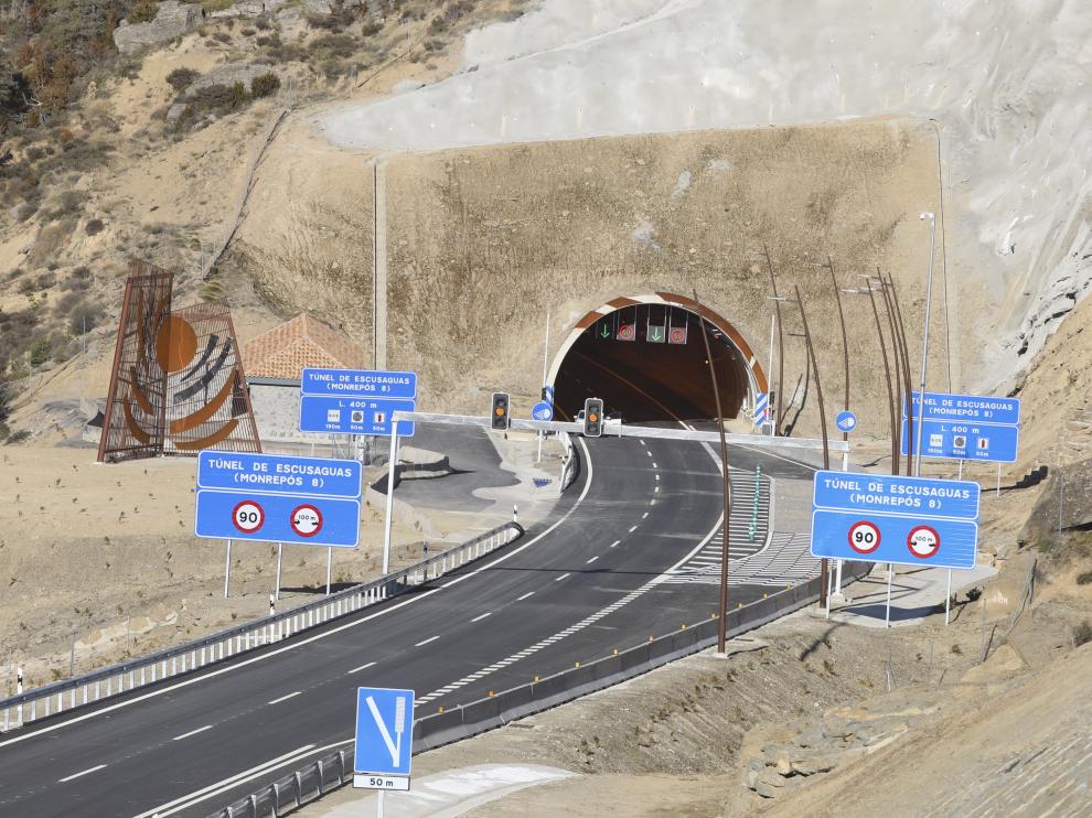 Boca del túnel de Escusaguas, uno de los tres nuevos que va a abrir Fomento en Monrepós