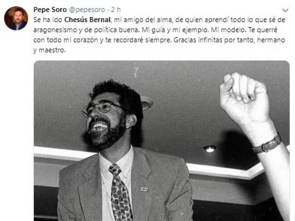 Unánime lamento por la muerte de Chesús Bernal