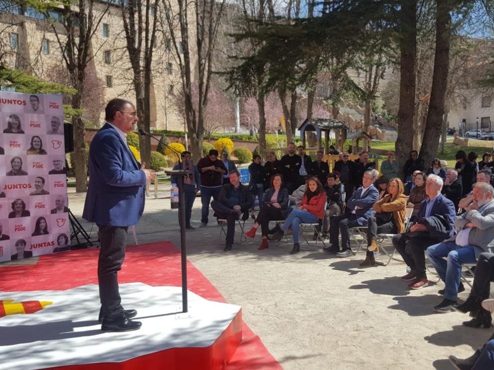 Javier Lambán, en su intervención en Teruel.