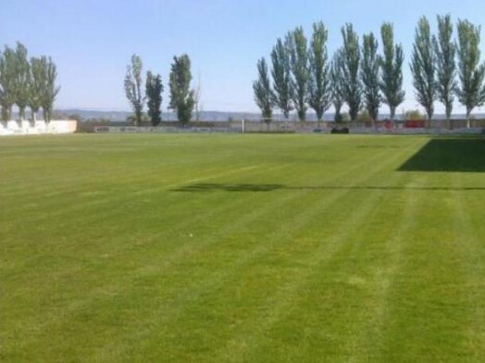Campo de fútbol del Carmen de Sariñena donde juega sus partidos el Peñas Sariñena