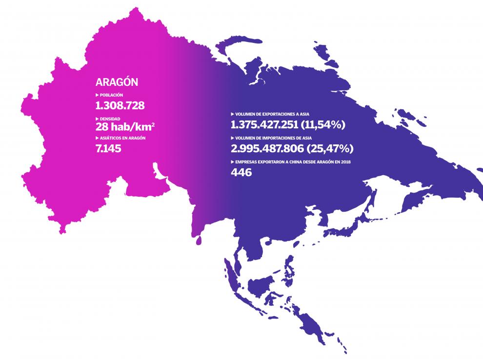 Mapa Aragón Asia