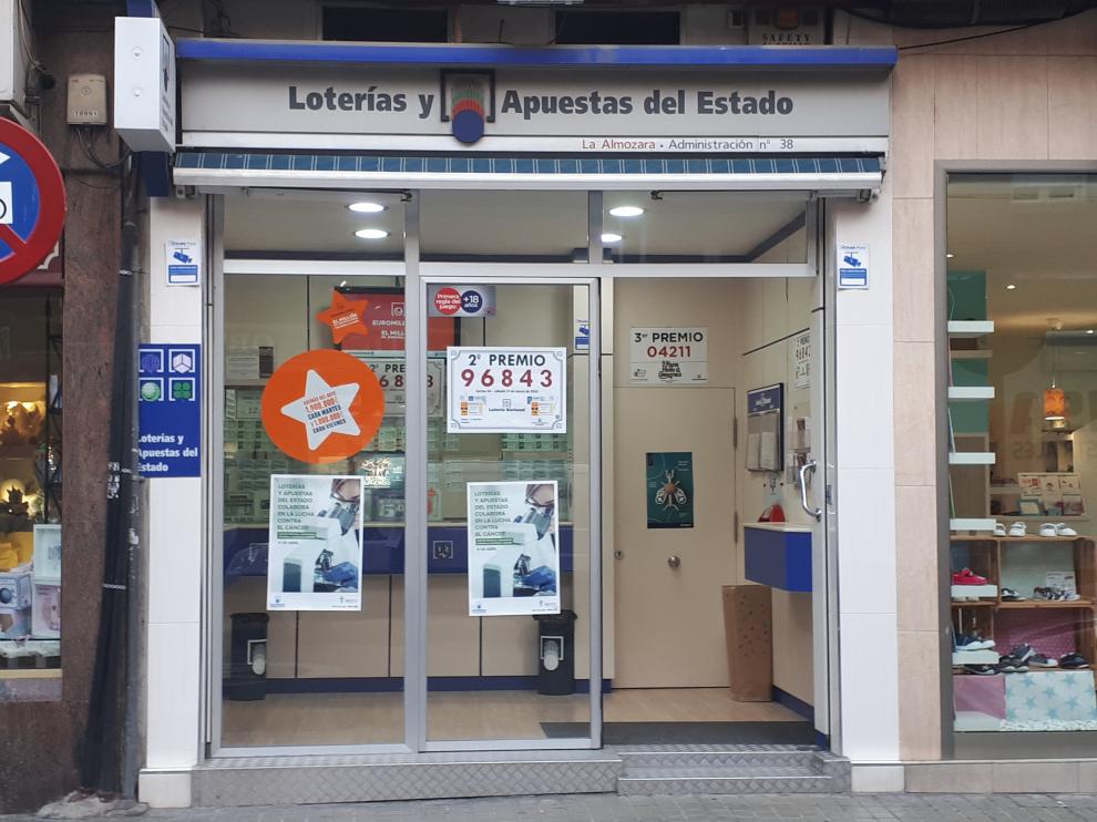 Parte del segundo premio de la Lotería Nacional toca en Zaragoza