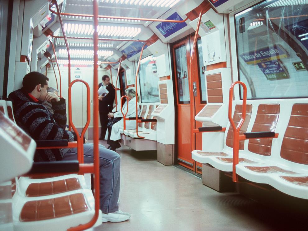 Un vagón del metro de Madrid.