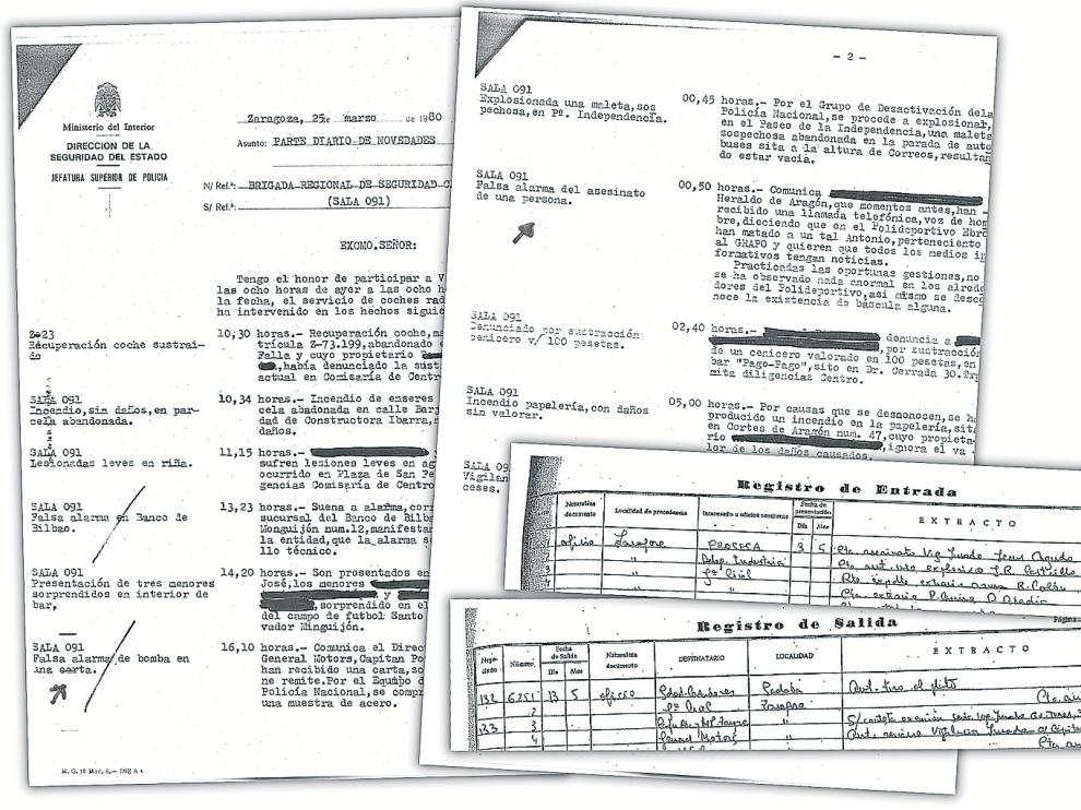 Documentos de la Policía Nacional.