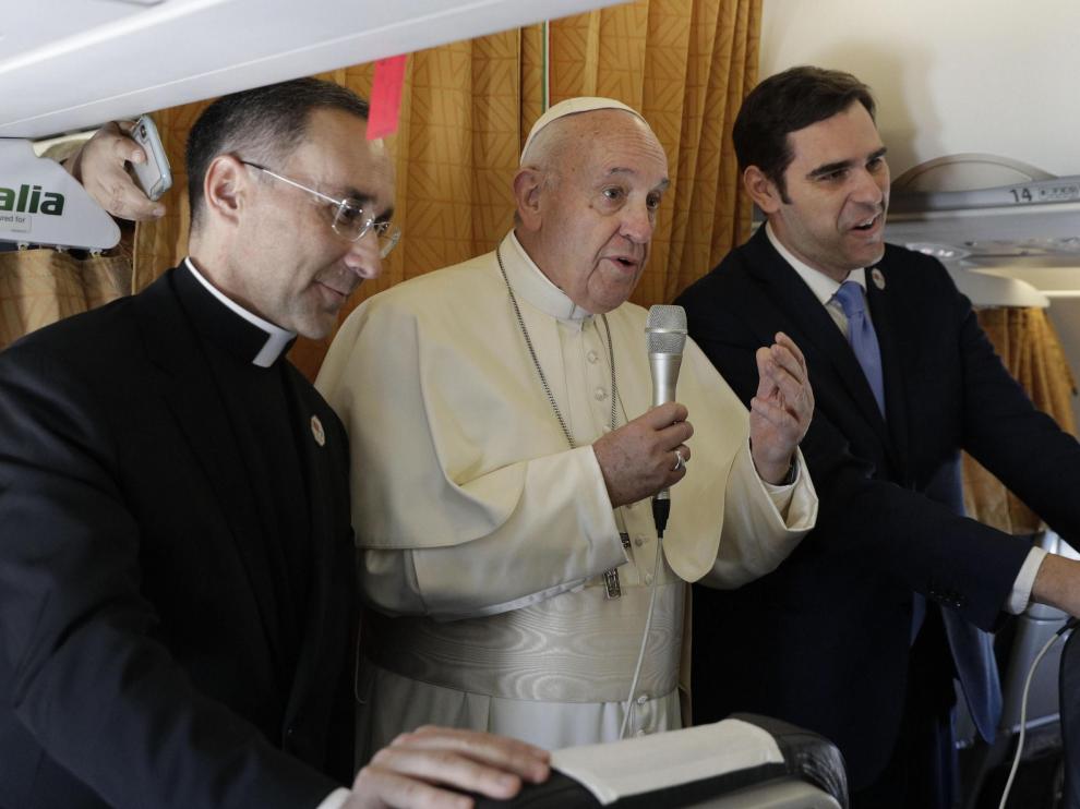 El Papa durante su viaje a Marruecos.
