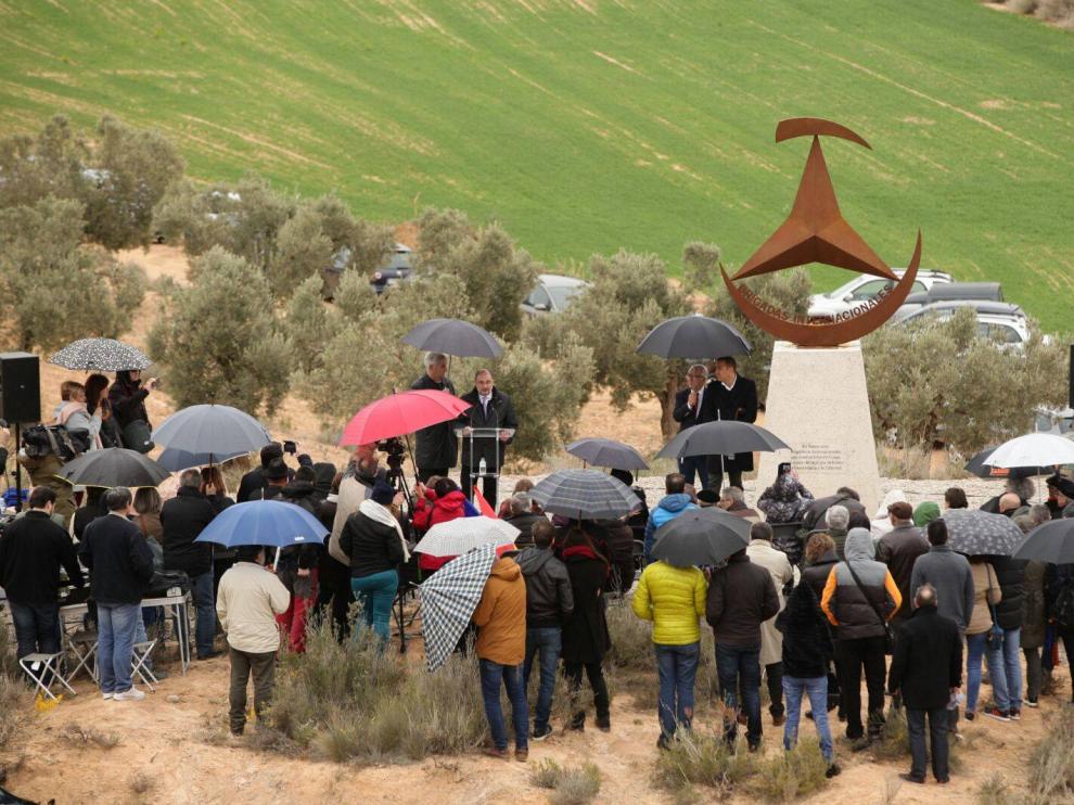 Un momento de la inauguración del memorial, en marzo de 2018.