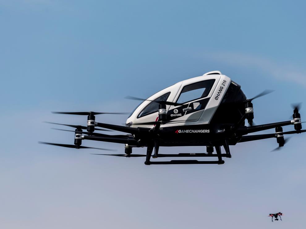 El dron durante su presentación este jueves, en Viena.