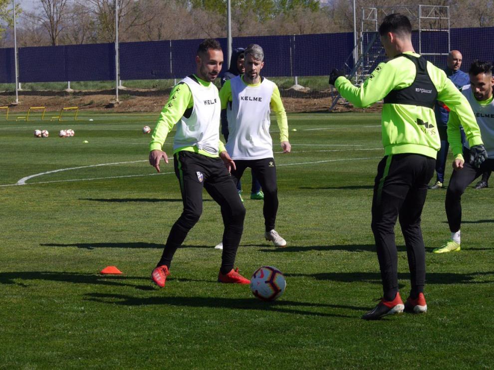 David Ferreiro, durante el entrenamiento en el IFPE Montearagón.