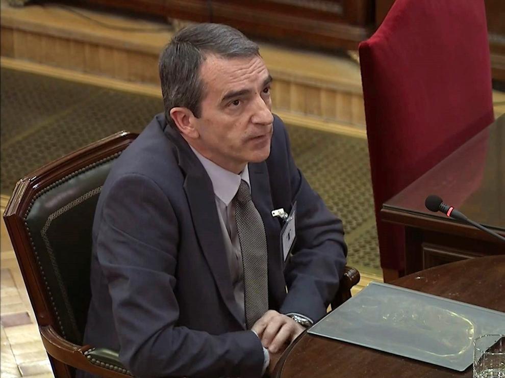 El comisario Joan Carles Molinero durante su comparecencia en el Supremo.