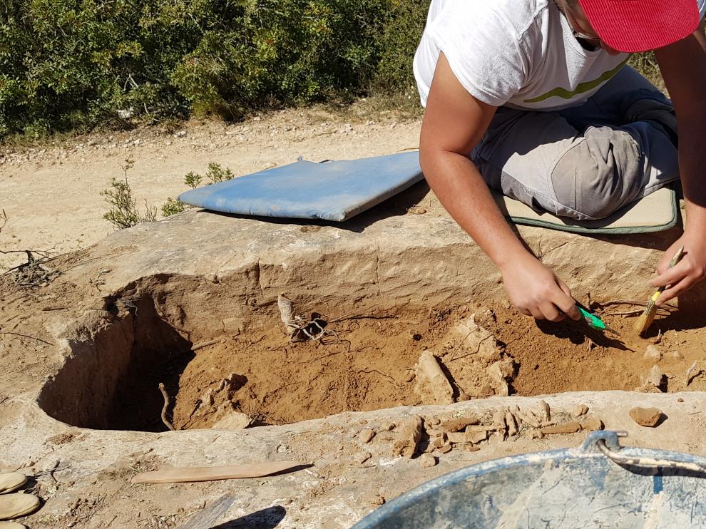 Arqueólogos del Consorcio Patrimonio Ibérico de Aragón han exhumado los restos.