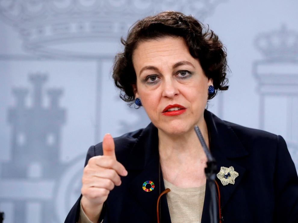 Magdalena Valerio, ministra de Trabajo, este viernes tras el consejo de ministros.