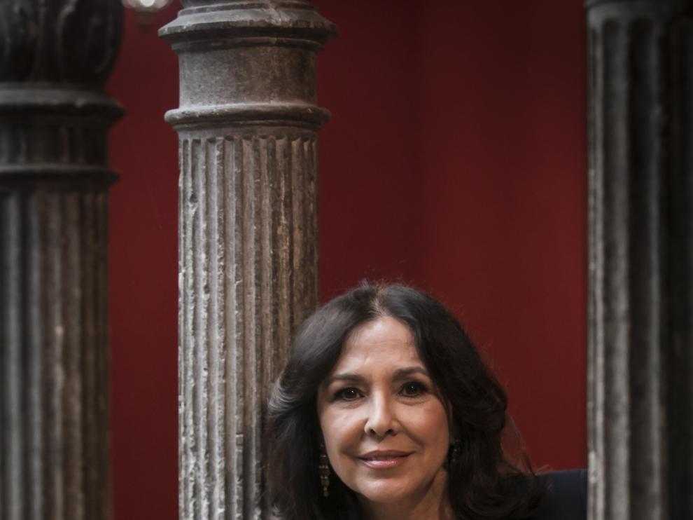 Isabel Gemio, en el Patio de la Infanta de Zaragoza.