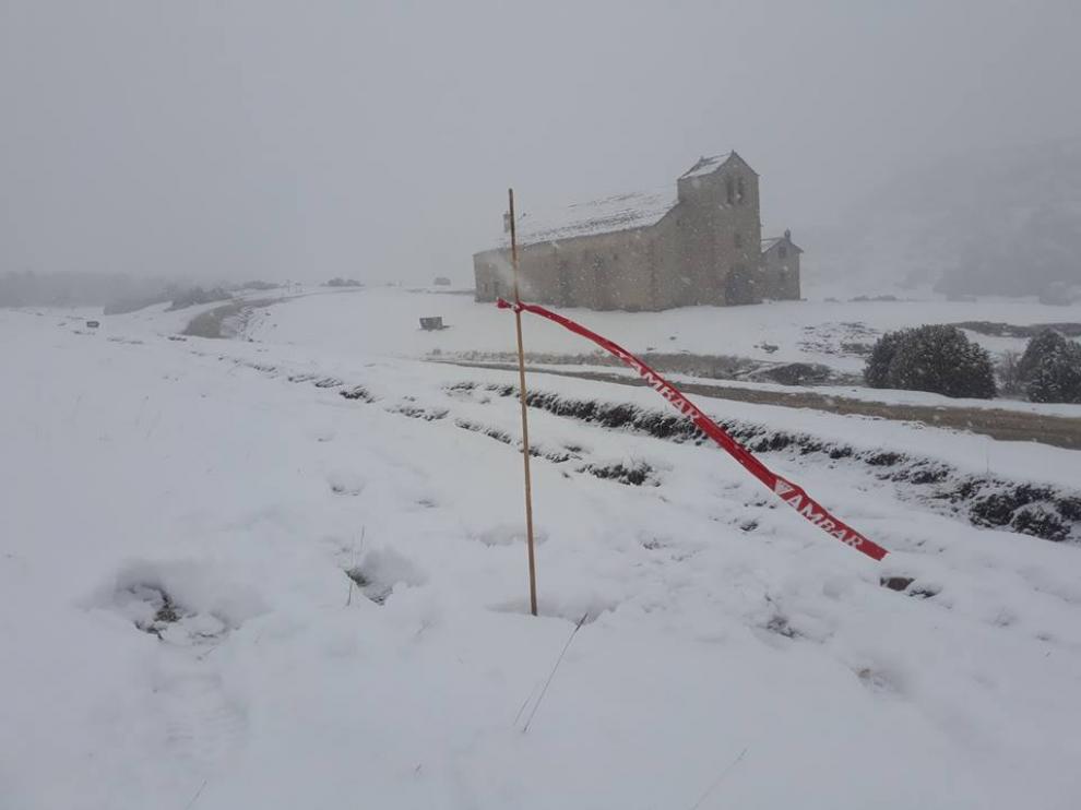 La nieve fue protagonista en el cross de Osán el pasado domingo.
