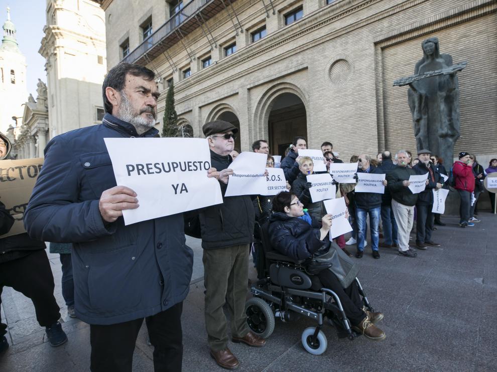 El pasado 15 de marzo las entidades sociales protestaron por el desacuerdo en el presupuesto.