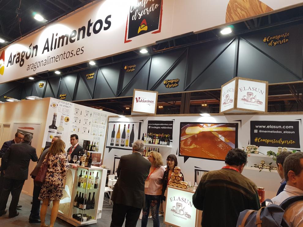 El stand Aragón Alimentos alberga productos de alta calidad de 40 empresas aragonesas.