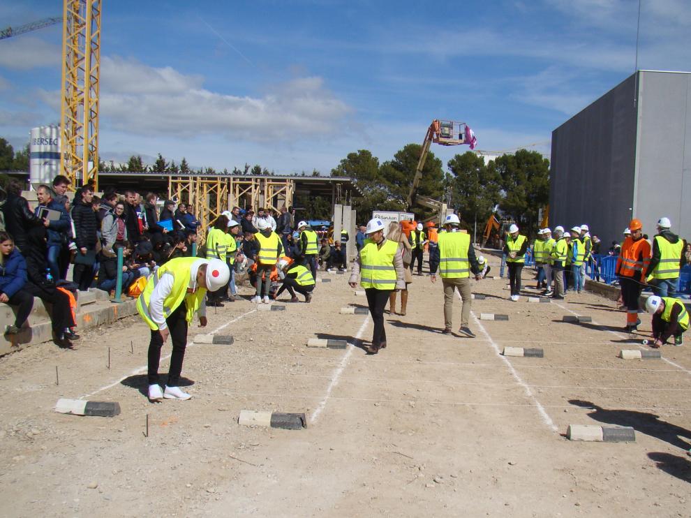 Algunos de los alumnos y profesores de la Fundación Laboral de la Construcción
