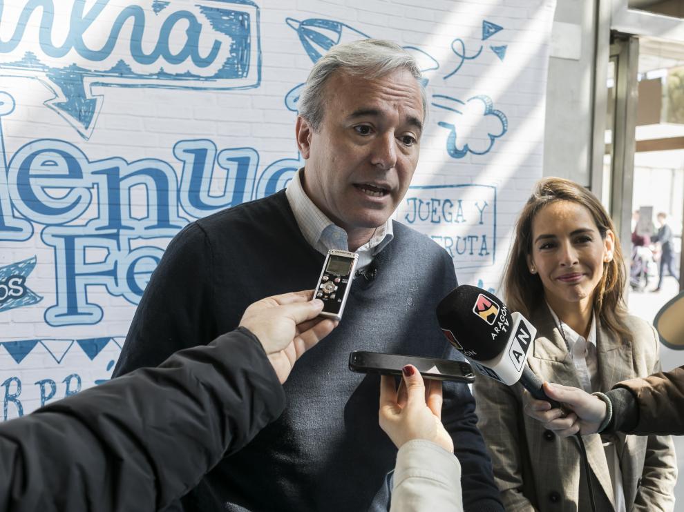 Jorge Azcón y María Navarro, en un acto reciente en el Auditorio.
