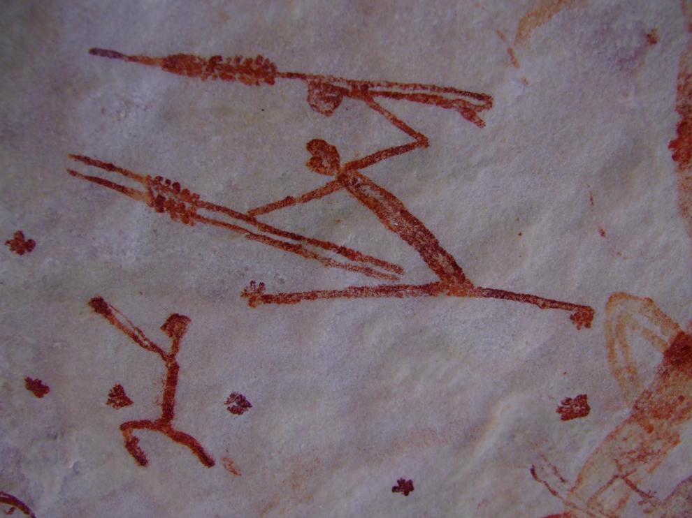 Cazadores representados en el arte rupestre.