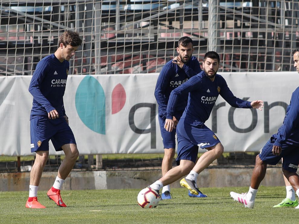 Papunashvili, en el entrenamiento del Real Zaragoza