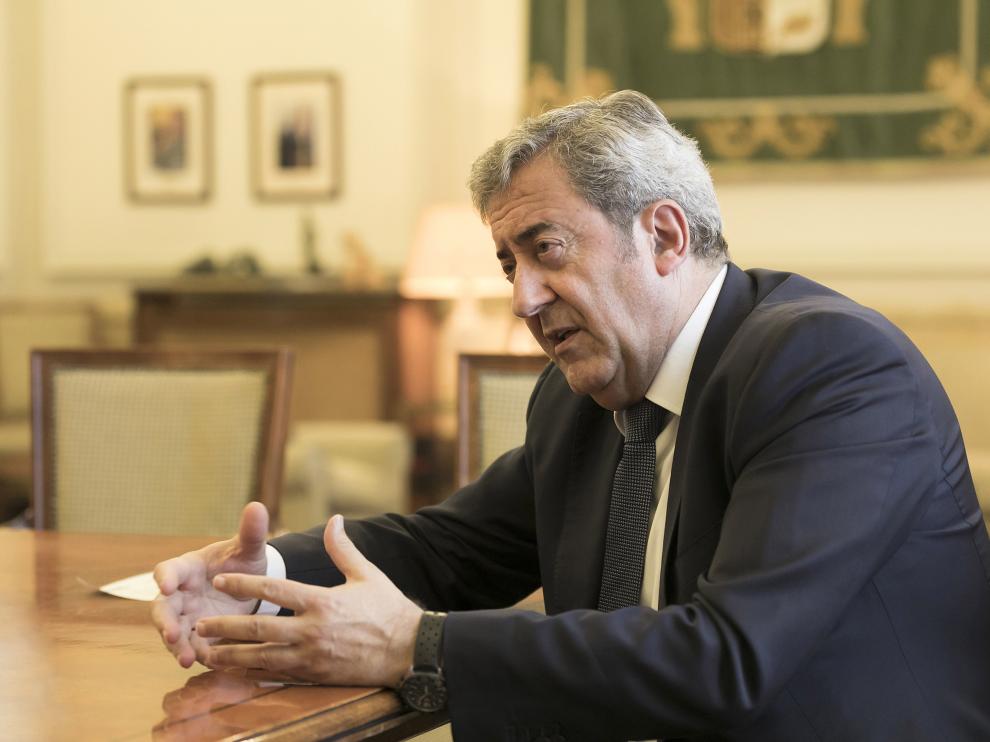 Javier Zaragoza, en la Sala de Juntas de la Fiscalía General del Estado.