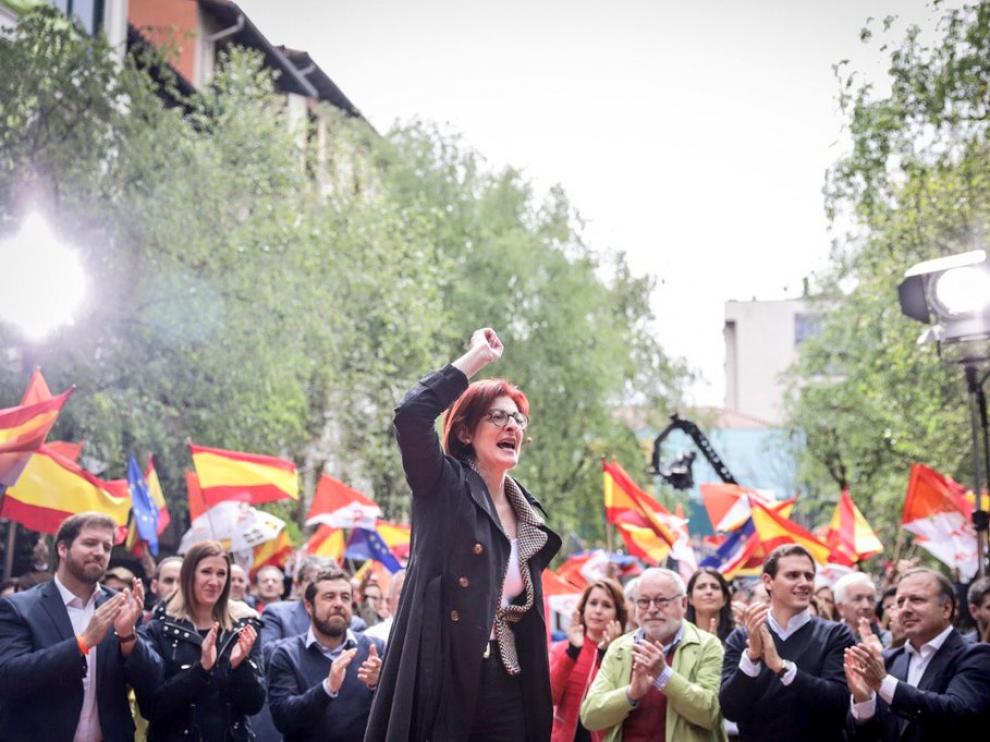 Maite Pagazaurtundúa en el acto de Ciudadanos en Rentería