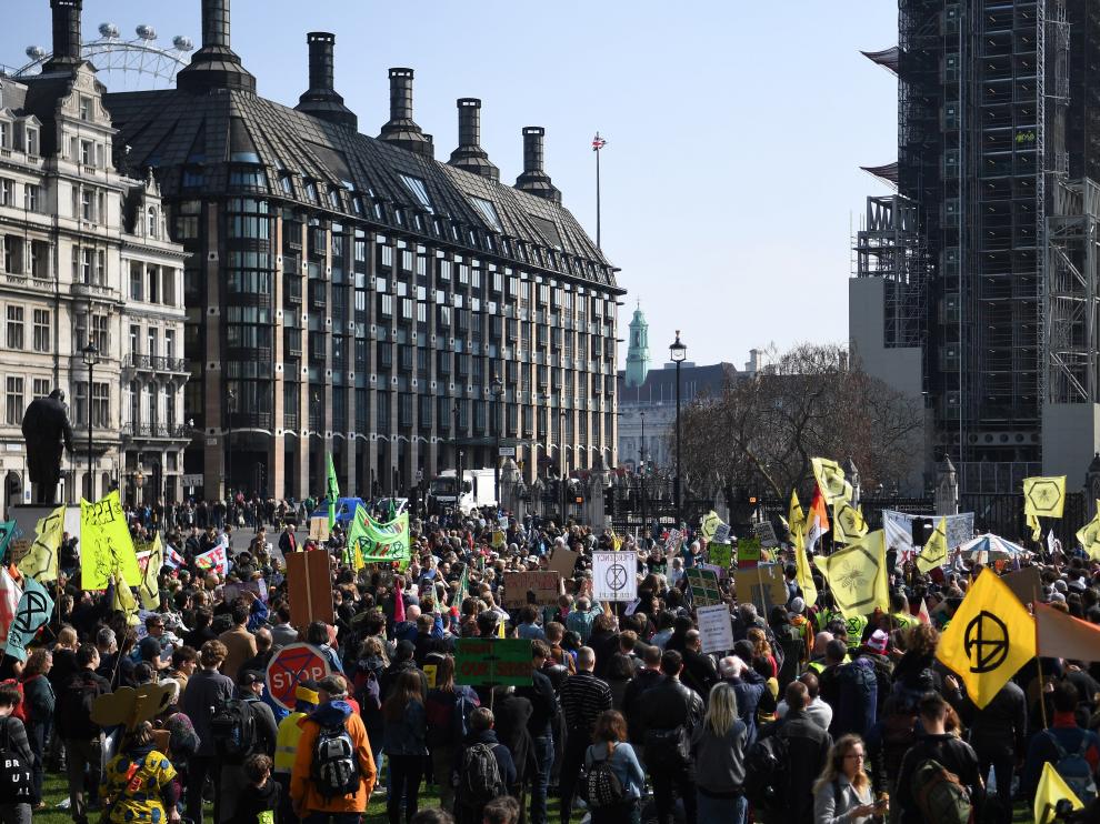 Protesta contra el cambio climático, en Londres.