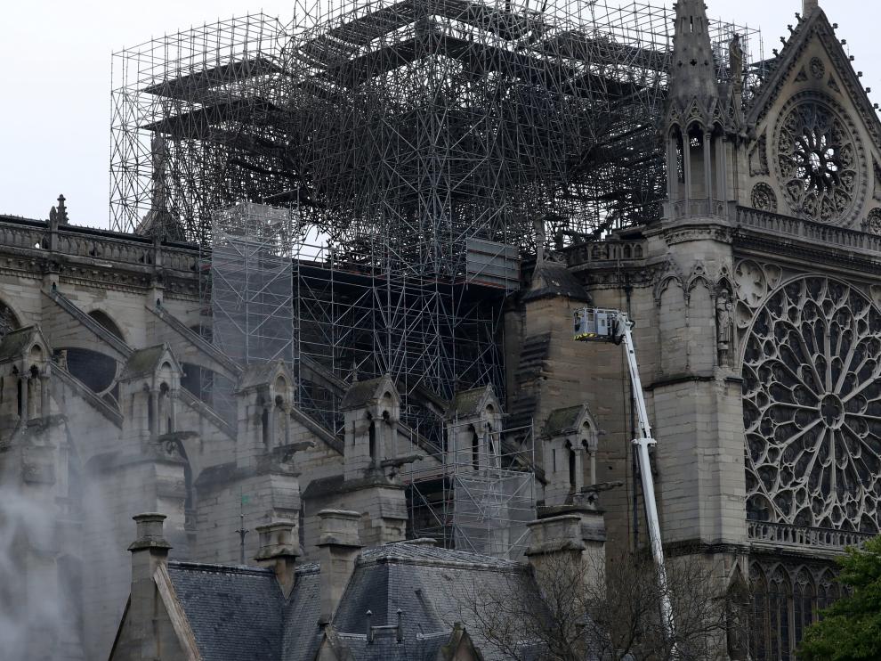 Estado de la catedral tras el incendio