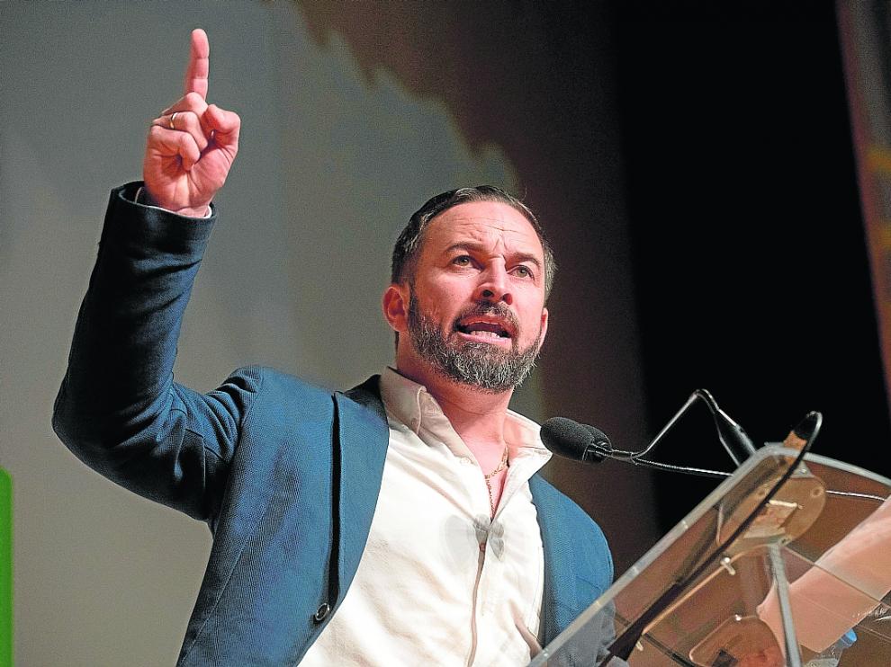 Abascal interviene ayer en un acto de Vox en Granada.