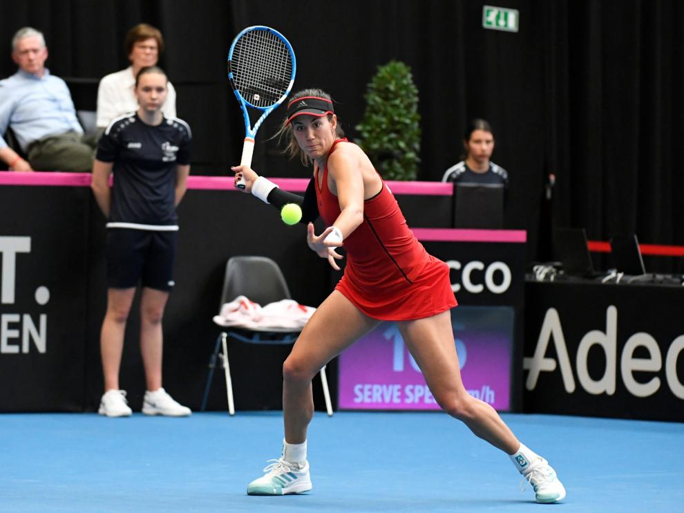 Muguruza durante el encuentro de este sábado.