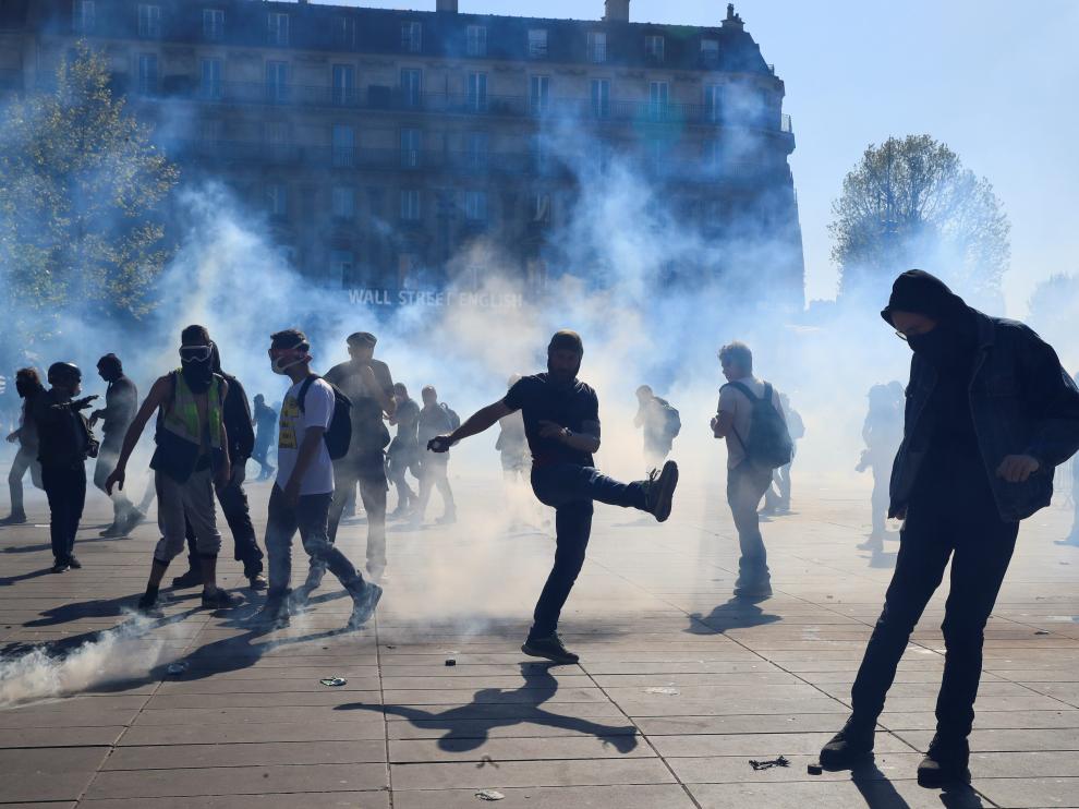 Nueva protesta de los "chalecos amarillos" en París.