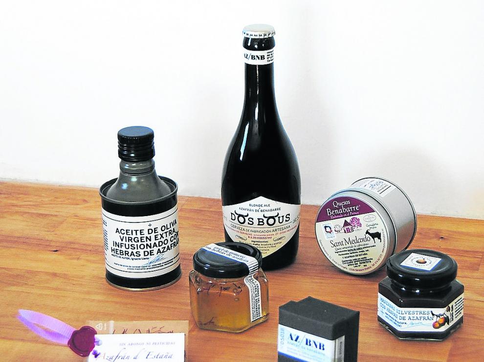 Imagen del lote de productos que forman parte de la iniciativa ‘Territorio Azafrán’.